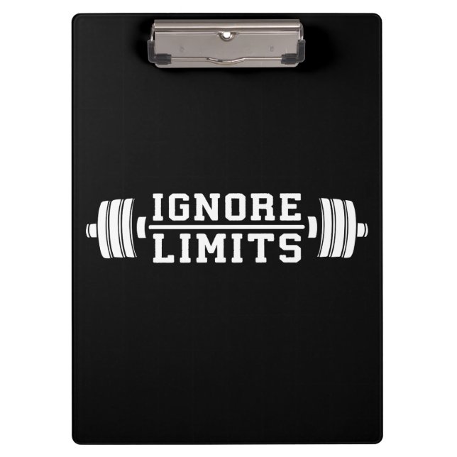Workout-Inspiration - ignorieren Sie Grenzen - Klemmbrett (Vorderseite)