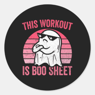 Workout ist Boo-Sheet Halloween Gym Ghost Runder Aufkleber