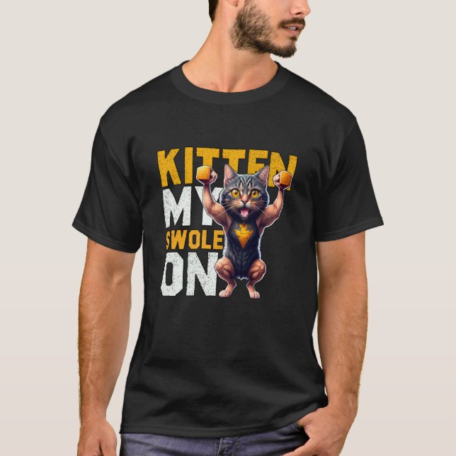Workout Kitten My Swole On Workout Retro Cat  1 T-Shirt (Vorderseite)
