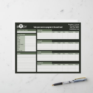 Workout-Log-Sheets für den Personal Trainer von Bo