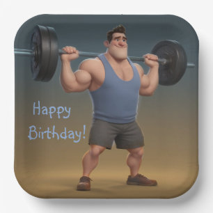 Workout Man Pappteller