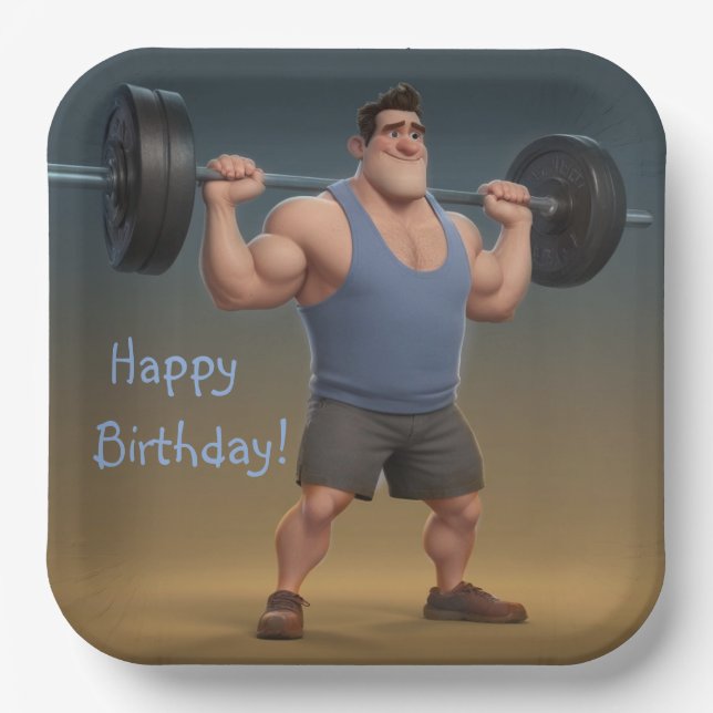 Workout Man Pappteller (Vorderseite)