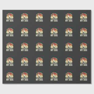 Workout mit meinem Hund Retro-Sonnenuntergang Geschenkpapier