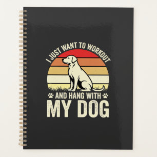 Workout mit meinem Hund Retro-Sonnenuntergang Planer