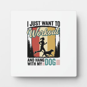 Workout Mit Meinem Hund Vintage Laufshirt Design_1 Fotoplatte