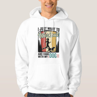 Workout Mit Meinem Hund Vintage Laufshirt Design_1 Hoodie