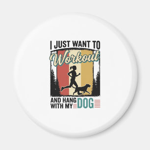 Workout Mit Meinem Hund Vintage Laufshirt Design_1 Magnet