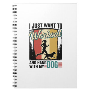 Workout Mit Meinem Hund Vintage Laufshirt Design_1 Notizblock