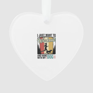 Workout Mit Meinem Hund Vintage Laufshirt Design_1 Ornament