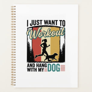 Workout Mit Meinem Hund Vintage Laufshirt Design_1 Planer