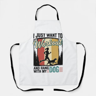 Workout Mit Meinem Hund Vintage Laufshirt Design_1 Schürze