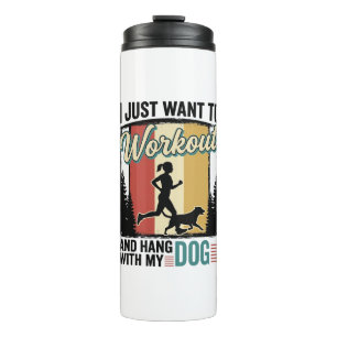 Workout Mit Meinem Hund Vintage Laufshirt Design_1 Thermosbecher