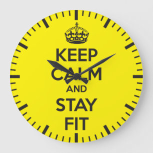 Workout Motivation - Keep Calm and Stay Fit Große Wanduhr