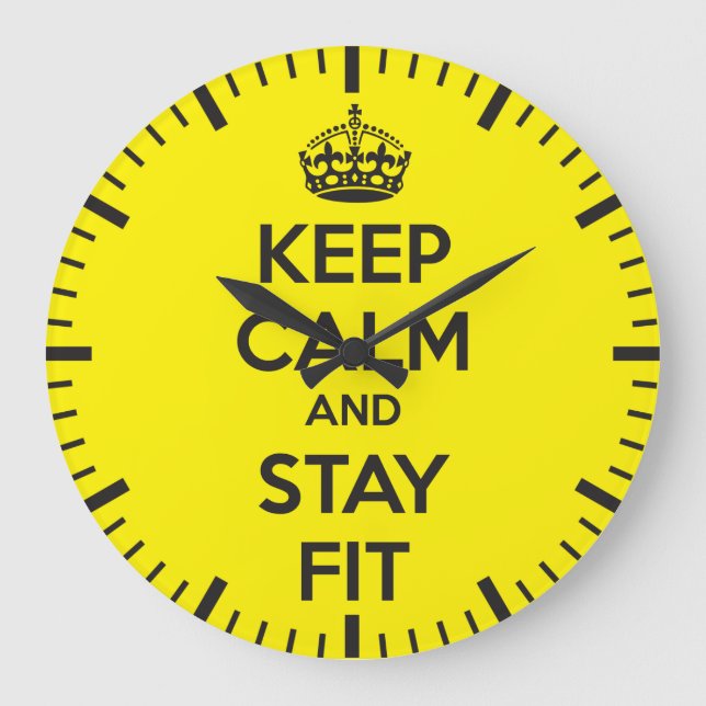 Workout Motivation - Keep Calm and Stay Fit Große Wanduhr (Vorderseite)