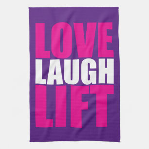 Workout Motivation - Liebe, Lachen, Aufzug Geschirrtuch