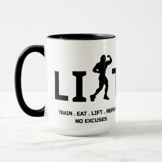 Workout Motivation Mug - LIFT and Train Hard Tasse