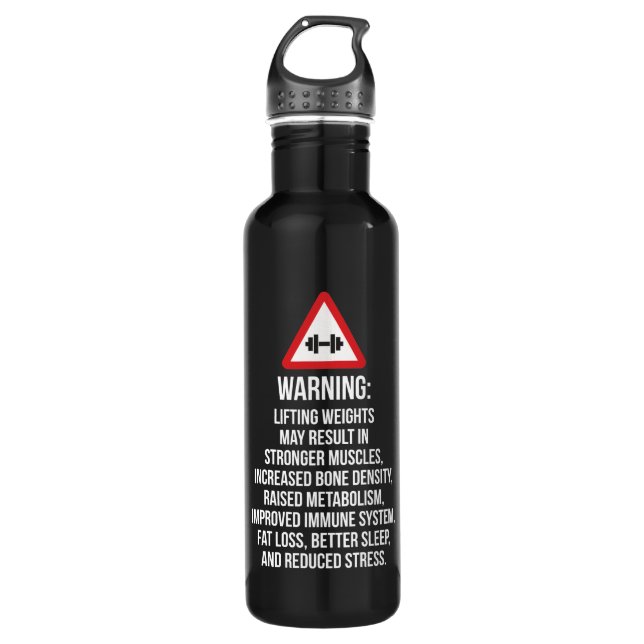 Workout Motivation - WARNUNG - Vorteile des Hubens Trinkflasche (Vorderseite)