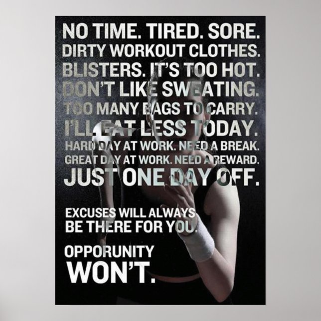 Workout Motivierend Poster (Vorne)