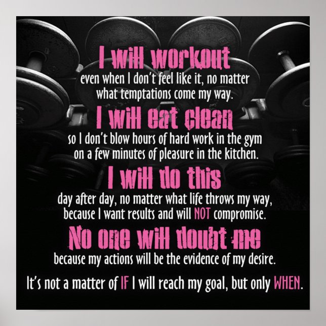 Workout Motivierend Poster (Vorne)