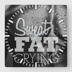Workout Motivierend Quadratische Wanduhr