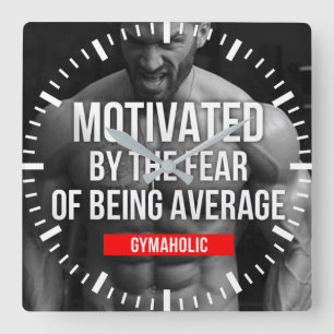 Workout Motivierend Quadratische Wanduhr