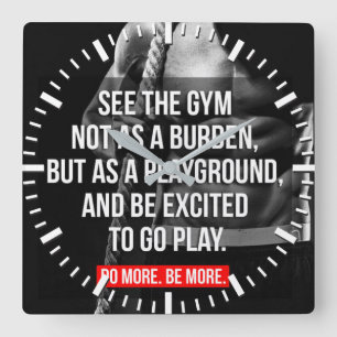 Workout Motivierend Quadratische Wanduhr