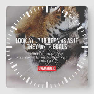 Workout Motivierend Quadratische Wanduhr