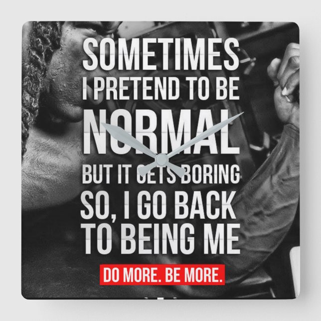 Workout Motivierend Quadratische Wanduhr (Vorderseite)