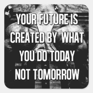 Workout Motivierend Quadratischer Aufkleber