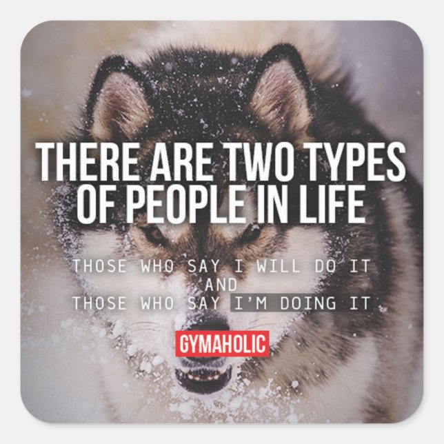 Workout Motivierend Quadratischer Aufkleber (Vorderseite)