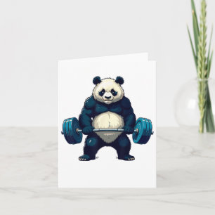 Workout Panda Deadlifter Funny Gym T-Shirt Lifting Karte