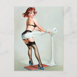 Workout-Pin-Up Postkarte