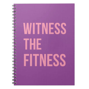 Workout Quote Zeuge Fitness Lila Pink Notebook Notizblock