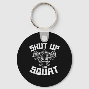 Workout Shout Squat Funny Gym Powerlift Leg Day Schlüsselanhänger