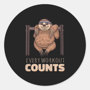 Workout Sloth Runder Aufkleber