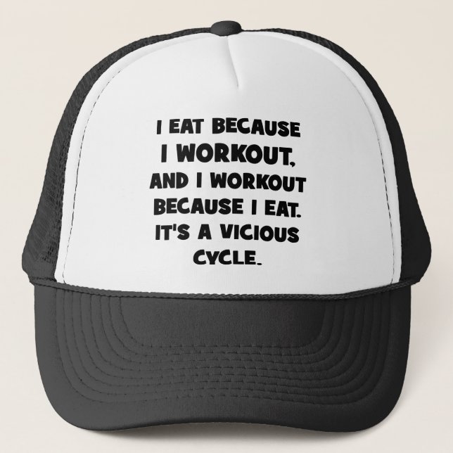 Workout-Spaß - Ich esse, weil ich trainiere Truckerkappe (Vorderseite)