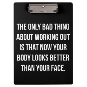 Workout Spaß - Körper und Gesicht - Funny Novelty Klemmbrett