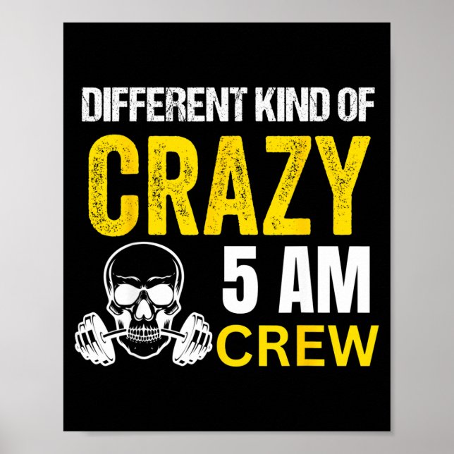 Workout Squad 5am Crew Funny Gym Workout Quote  Poster (Vorne)