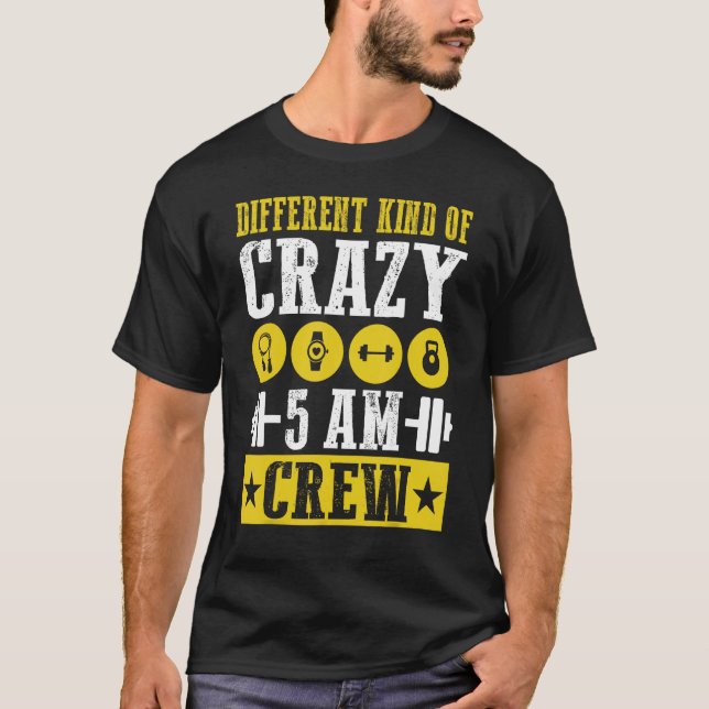 Workout Squad 5AM Crew Shirt Funny Gym Quote (Vorderseite)