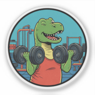 Workout T-Rex - Lustige Dino-Gym-Motivation Aufkleber