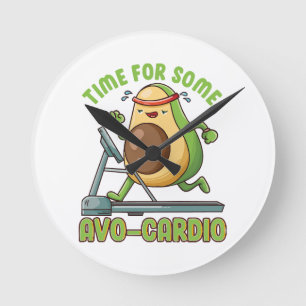 Workout Übung Funny Spaß Redewendungen Zitate Runde Wanduhr