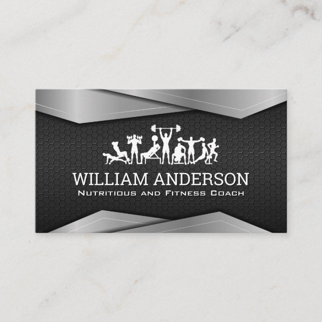 Workout-Übungen | Fitness und Gesundheit Visitenkarte (Vorderseite)