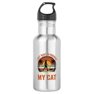 Workout und mit meiner Katze abhängen Vintage-Shir Edelstahlflasche