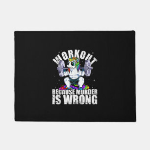 Workout, weil Mord falsch ist Unicorn Tank Top Fußmatte
