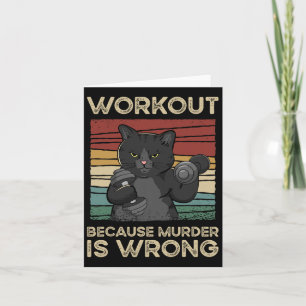 Workout, weil Mord ist falsch Cat Gym Vintag Karte