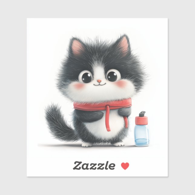 Workout Whiskers - Niedlicher Behalten Katzenaufkl Aufkleber (Blatt)