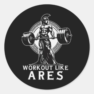 Workout wie Ares griechische Gott Bodybuilding Fit Runder Aufkleber