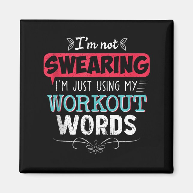 Workout-Wörter Lustiger Witz Lustiges Geschenk Fit Magnet (Vorne)