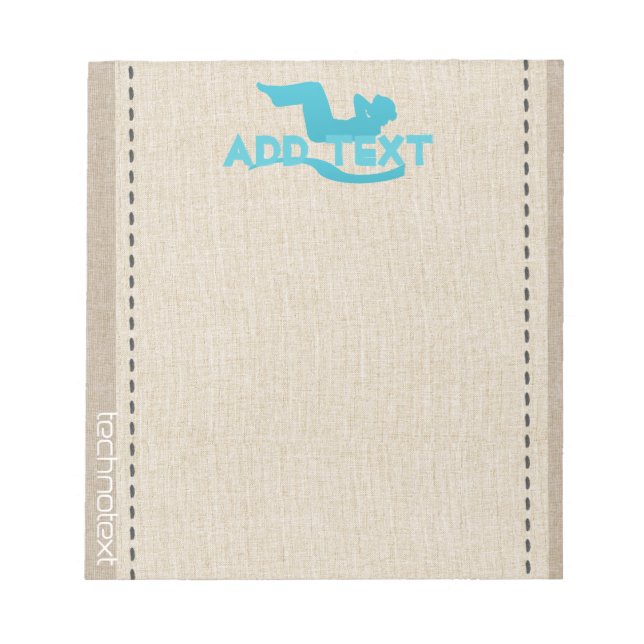 Workout Yoga Gym Sport Linken Look Hinzufügen Text Notizblock (Vorderseite)