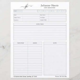 Worksheet Business Event Planning
